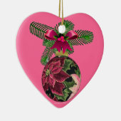 Retro 50er Poinsettia Burgund Ornament (Rechts)