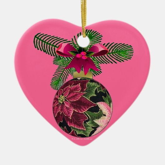 Retro 50er Poinsettia Burgund Ornament (Vorne)
