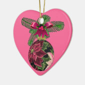 Retro 50er Poinsettia Burgund Ornament (Links)