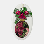 Retro 50er Poinsettia Burgund Ornament (Rechts)