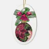 Retro 50er Poinsettia Burgund Ornament (Links)