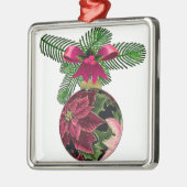 Retro 50er Poinsettia Burgund Ornament (Links)