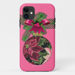 Retro 50er Poinsettia Burgund Ornament Case-Mate iPhone Hülle