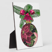 Retro 50er Poinsettia Burgund Ornament Fotoplatte (Seite)