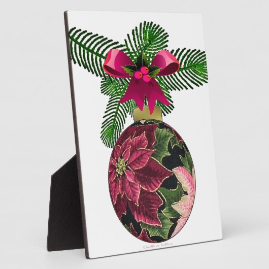 Retro 50er Poinsettia Burgund Ornament Fotoplatte (Seite)