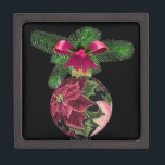 Retro 50er Poinsettia Burgund Ornament Kiste<br><div class="desc">Thank You for visiting The Holiday Christmas Shop! You are viewing The Lee Hiller Designs Holiday Collection of Home and Office Decor,  Apparel,  Ohrs,  Collectibles and more. The Designs inklusive Lee Hiller Fotogray in Hand Drawn Mixed Media and Digital Art Collection.</div>