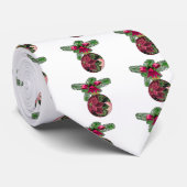 Retro 50er Poinsettia Burgund Ornament Krawatte (Gerollt)