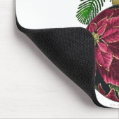 Retro 50er Poinsettia Burgund Ornament Mousepad (Ecke)