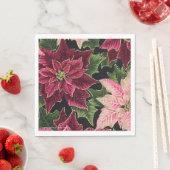 Retro 50er Poinsettia Burgundy Pink Paper Napkins Serviette (Beispiel)