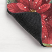 Retro 50er Poinsettia Rote Grüne Creme Mousepad (Ecke)