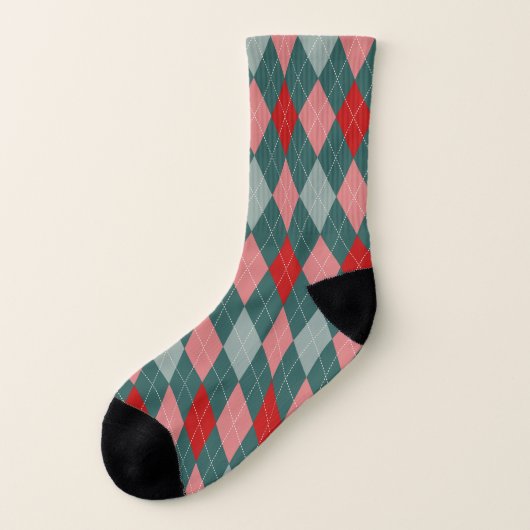 Retro 50er Rauten-Druck-Socken Socken (Links - Außen)