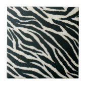 Retro 50er Rockabilly B&W Zebra Print Tile Fliese (Vorderseite)