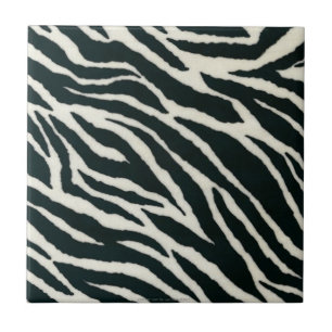 Retro 50er Rockabilly B&W Zebra Print Tile Fliese
