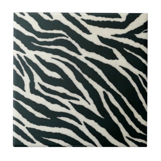 Retro 50er Rockabilly B&W Zebra Print Tile Fliese (Vorderseite)