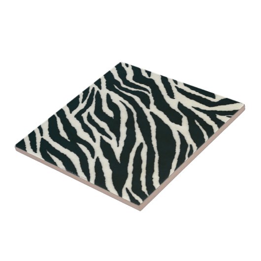 Retro 50er Rockabilly B&W Zebra Print Tile Fliese (Seite)