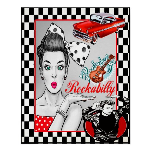 Retro 50er Rockabilly Poster (Vorderseite)