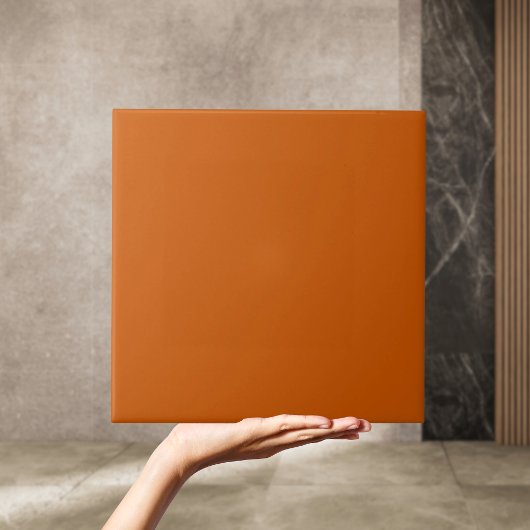 Retro 50er Schlicht Burnt Orange Tile Fliese