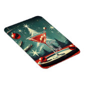 Retro 50er Schneeflocken-Weihnachtsbaum Martini Magnet (Rechte Seite)