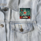 Retro 50er Schneegestöber-Christbaum-Martini Button (Beispiel)