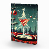 Retro 50er Schneegestöber Weihnachtsbaum Martini Fotoblock (Rechts)