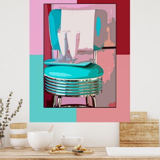 Retro 50er Soda Bar Poster (Küche)