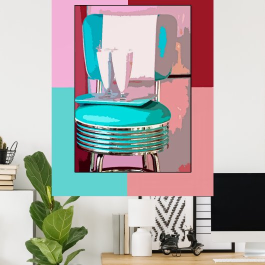 Retro 50er Soda Bar Poster (Heimbüro)