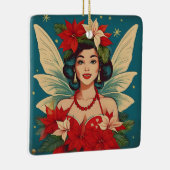 Retro 50er Tropical Christmas Button-Up Beauty Que Keramikornament (Rechts)