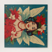 Retro 50er Tropical Christmas Button-Up Beauty Que Puzzle (Horizontal)