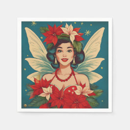 Retro 50er Tropical Christmas Button-Up Beauty Que Serviette