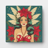 Retro 50er Tropical Christmas Button-Up Girl Fotoplatte (Vorderseite)