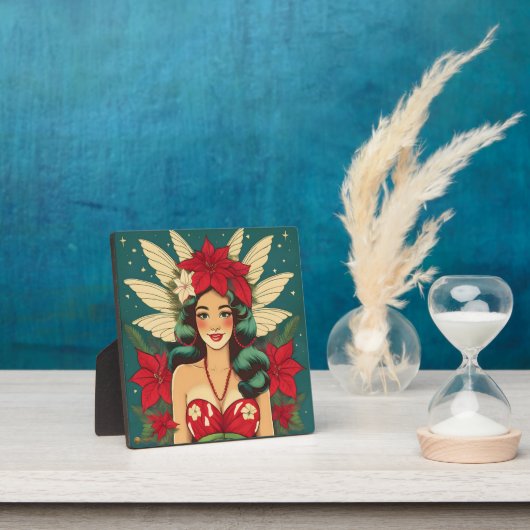 Retro 50er Tropical Christmas Button-Up Girl Fotoplatte (InSitu)