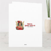 Retro 50er Tropical Christmas Button-Up Girl Karte (Rückseite)