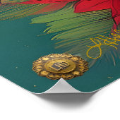 Retro 50er Tropical Christmas Button-Up Girl Poster (Ecke)