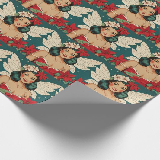 Retro 50er Tropical Christmas Button Up Starlet Geschenkpapier (Ecke)