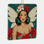 Retro 50er Tropical Christmas Button Up Starlet Keramikornament (Rechts)