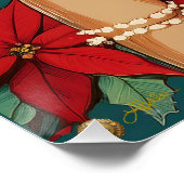 Retro 50er Tropical Christmas Button Up Starlet Poster (Ecke)