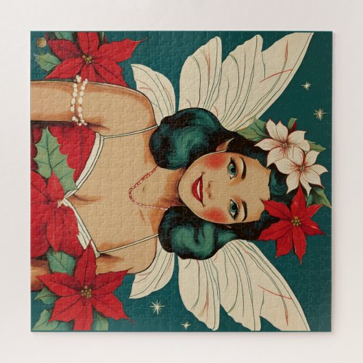 Retro 50er Tropical Christmas Button Up Starlet Puzzle (Horizontal)