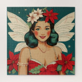 Retro 50er Tropical Christmas Button Up Starlet Puzzle (Vertikal)
