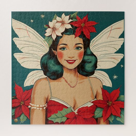 Retro 50er Tropical Christmas Button Up Starlet Puzzle (Vertikal)