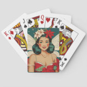 Retro 50er Tropical Christmas Button Up Starlet Spielkarten (Rückseite)