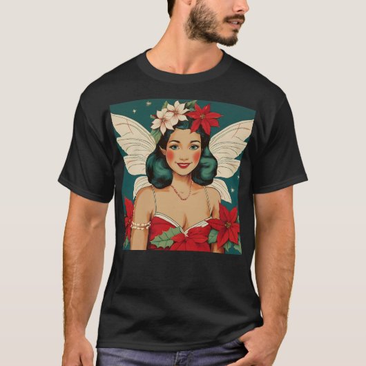 Retro 50er Tropical Christmas Button Up Starlet T-Shirt (Vorderseite)