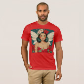 Retro 50er Tropical Christmas Button Up Starlet T-Shirt (Vorne ganz)