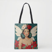 Retro 50er Tropical Christmas Button Up Starlet Tasche (Vorderseite)