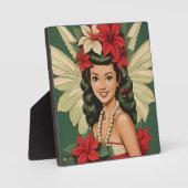 Retro 50er Tropical Christmas Princess Fotoplatte (Vorderseite)