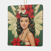 Retro 50er Tropical Christmas Princess Keramikornament (Links)