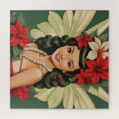 Retro 50er Tropical Christmas Princess Puzzle (Horizontal)