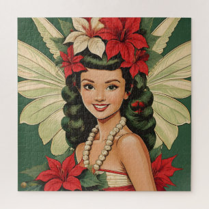 Retro 50er Tropical Christmas Princess Puzzle