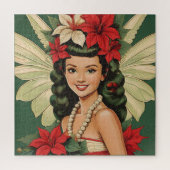 Retro 50er Tropical Christmas Princess Puzzle (Vertikal)