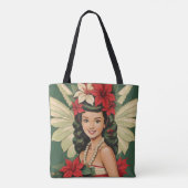 Retro 50er Tropical Christmas Princess Tasche (Rückseite)