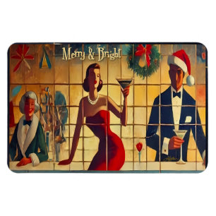 Retro 50er Weihnachtsabend Bar Last Call Martini Magnet